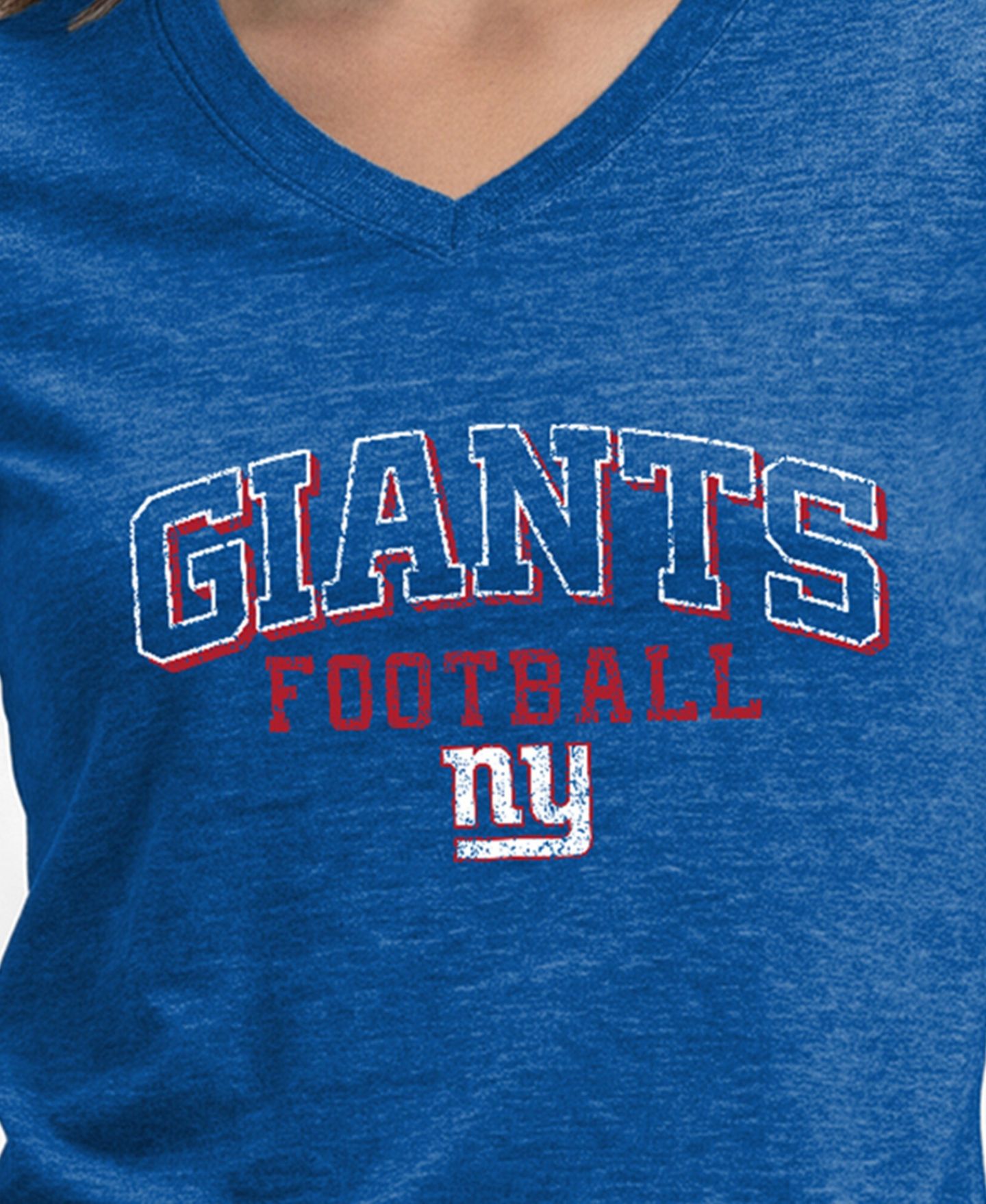 Женская футболка Champion Royal New York Giants Triumph Tri-Blend V-Neck — фото 5