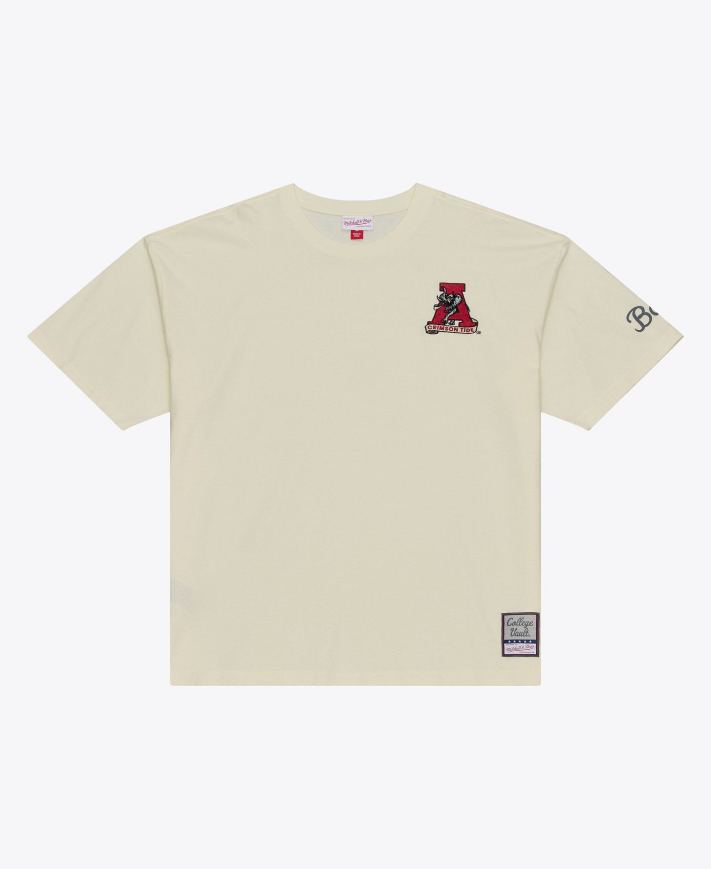 Мужская футболка Mitchell & Ness Mitchell Ness Cream Alabama Crimson Tide Oversized Heritage Hue — фото 1