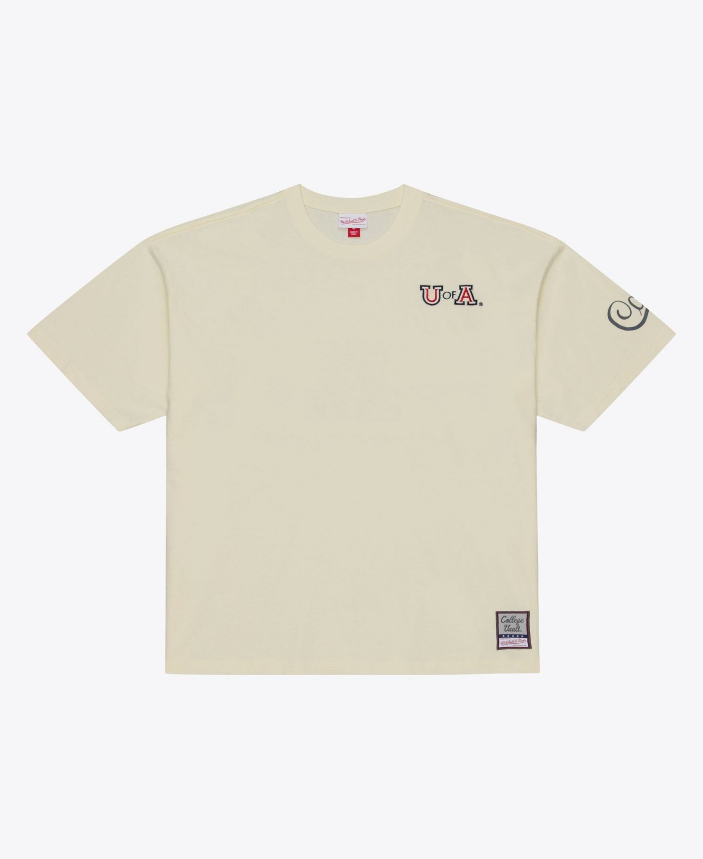 Мужская футболка Mitchell & Ness Cream Arizona Wildcats Oversized Heritage Hue — фото 1