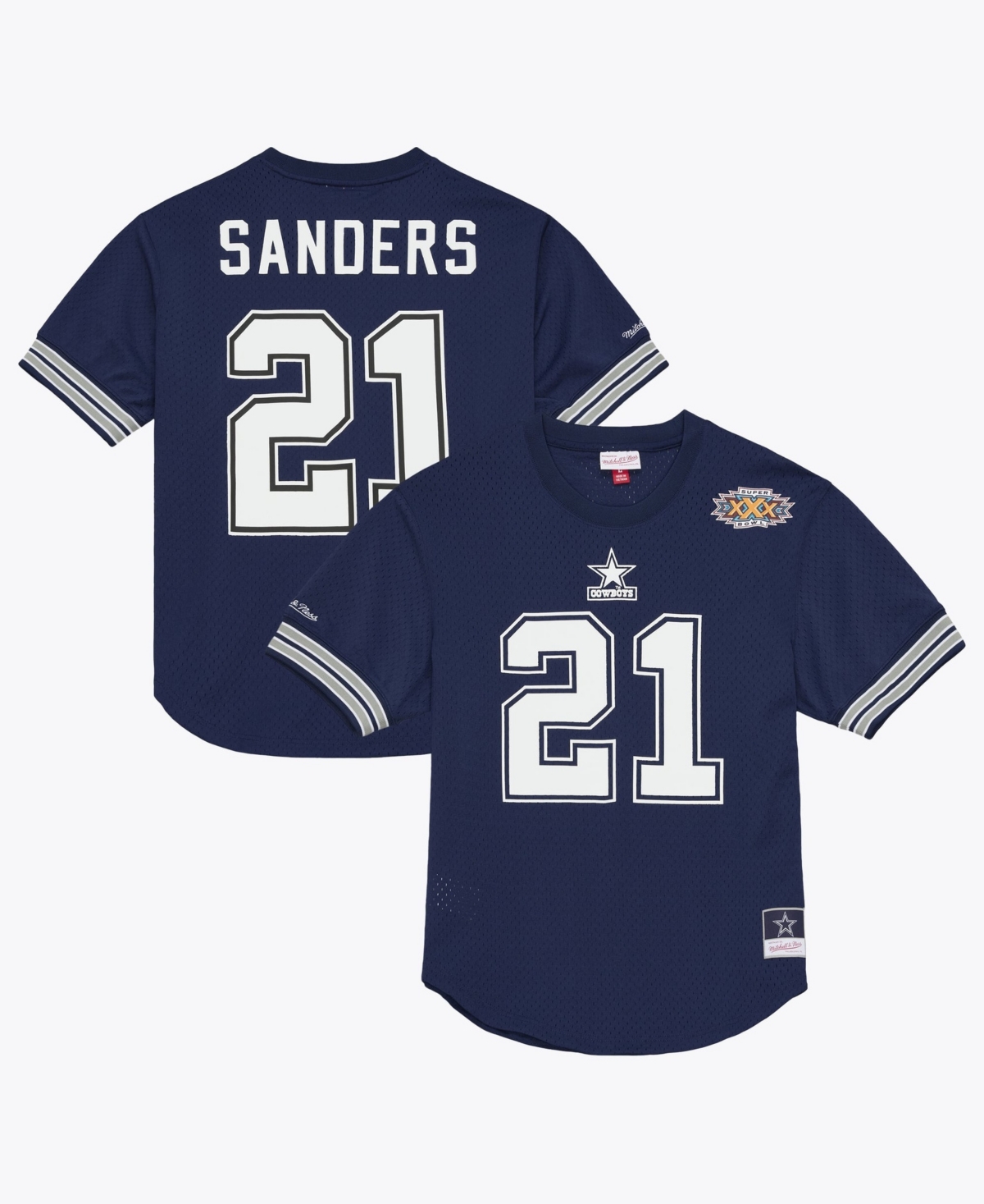 Mitchell & Ness Men's Mitchell Ness Deion Sanders Navy Dallas Cowboys Retired Player Name & Number Mesh Top - Navy