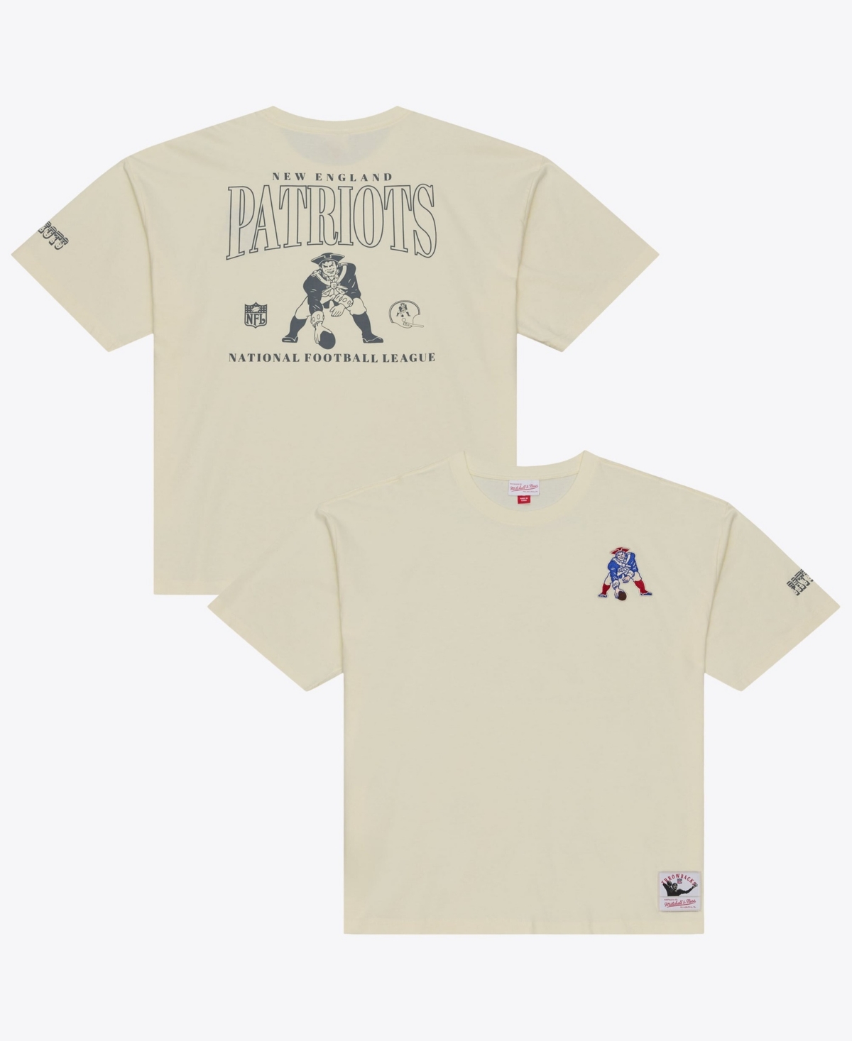 Mitchell & Ness Men's Cream New England Patriots Oversized Heritage Hues T-Shirt - Cream