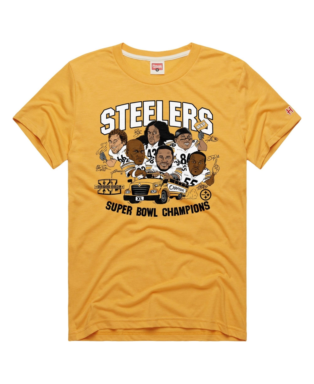 Homage Men's and Women's Gold Pittsburgh Steelers Super Bowl T-Shirt - Gold