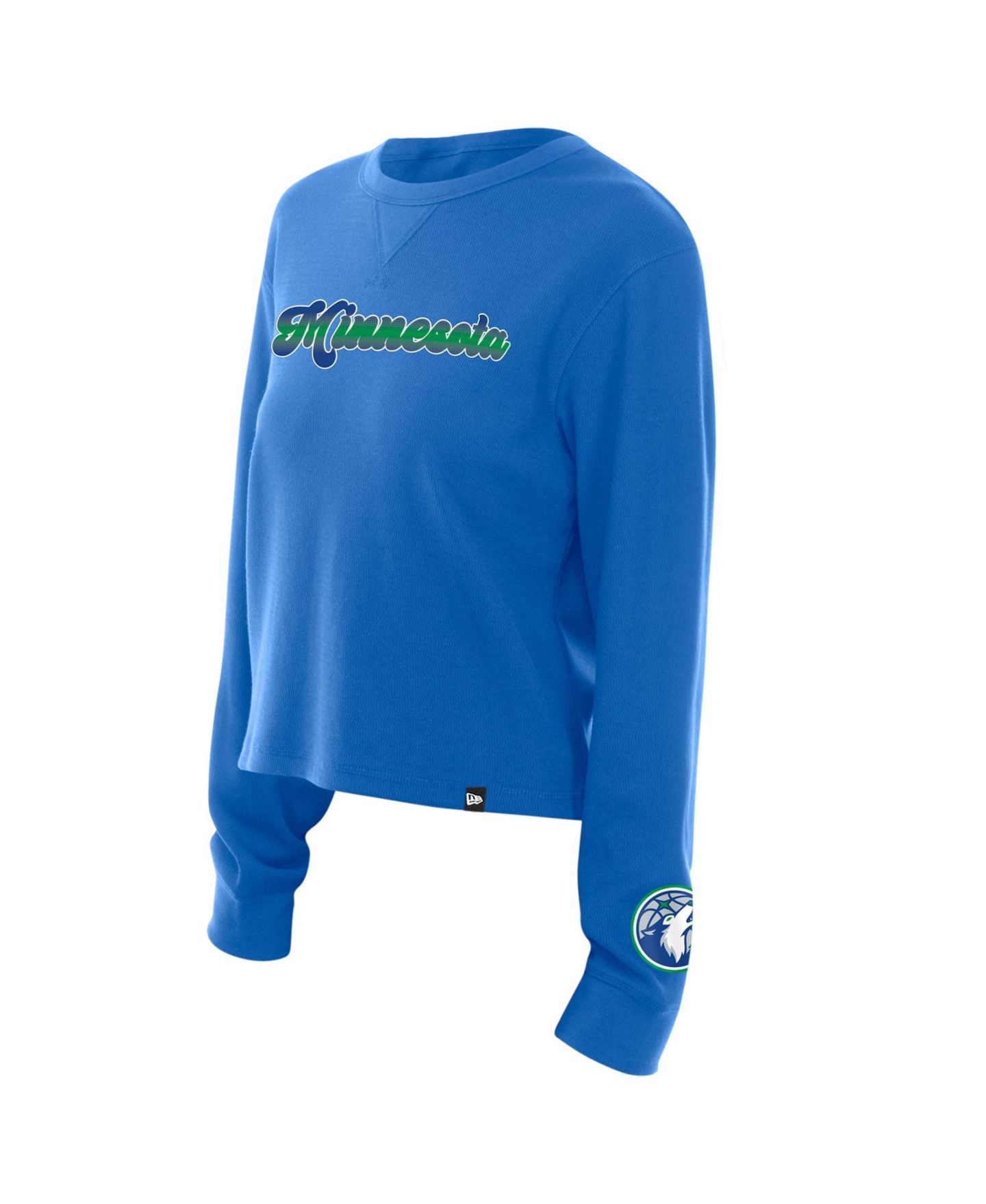 Женская футболка New Era Blue Minnesota Timberwolves Micro Thermal Long-Sleeve — фото 3