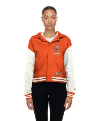 Women's Cleveland Browns Orange Throwback Full-Snap Hooded Jacket