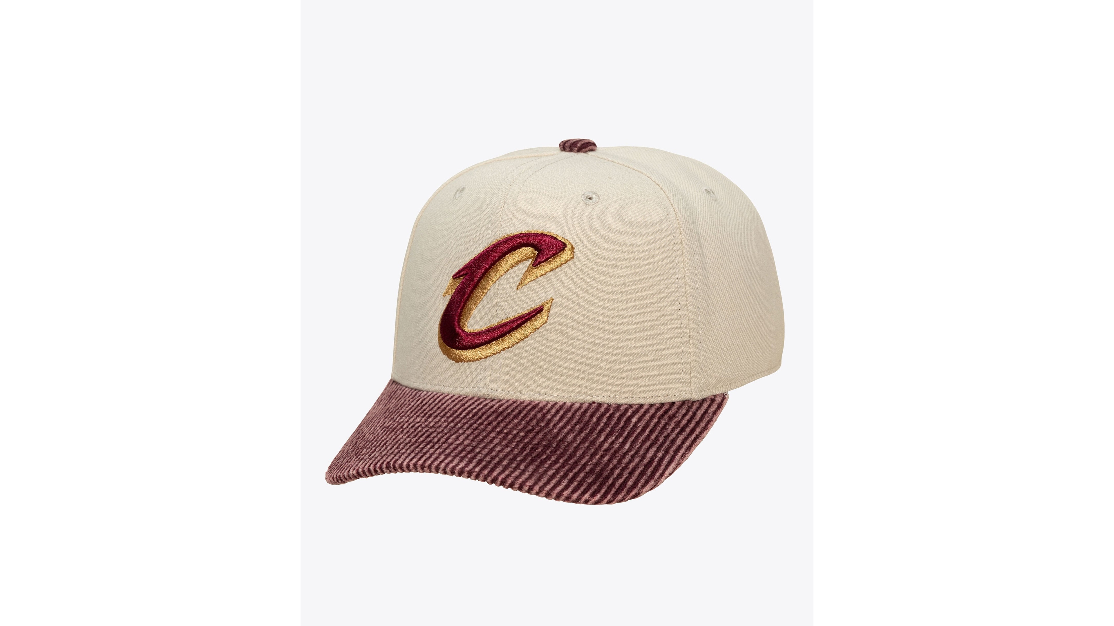 Mitchell & Ness Men's Cream Cleveland Cavaliers Washed Corduroy Pro Crown Snapback Hat