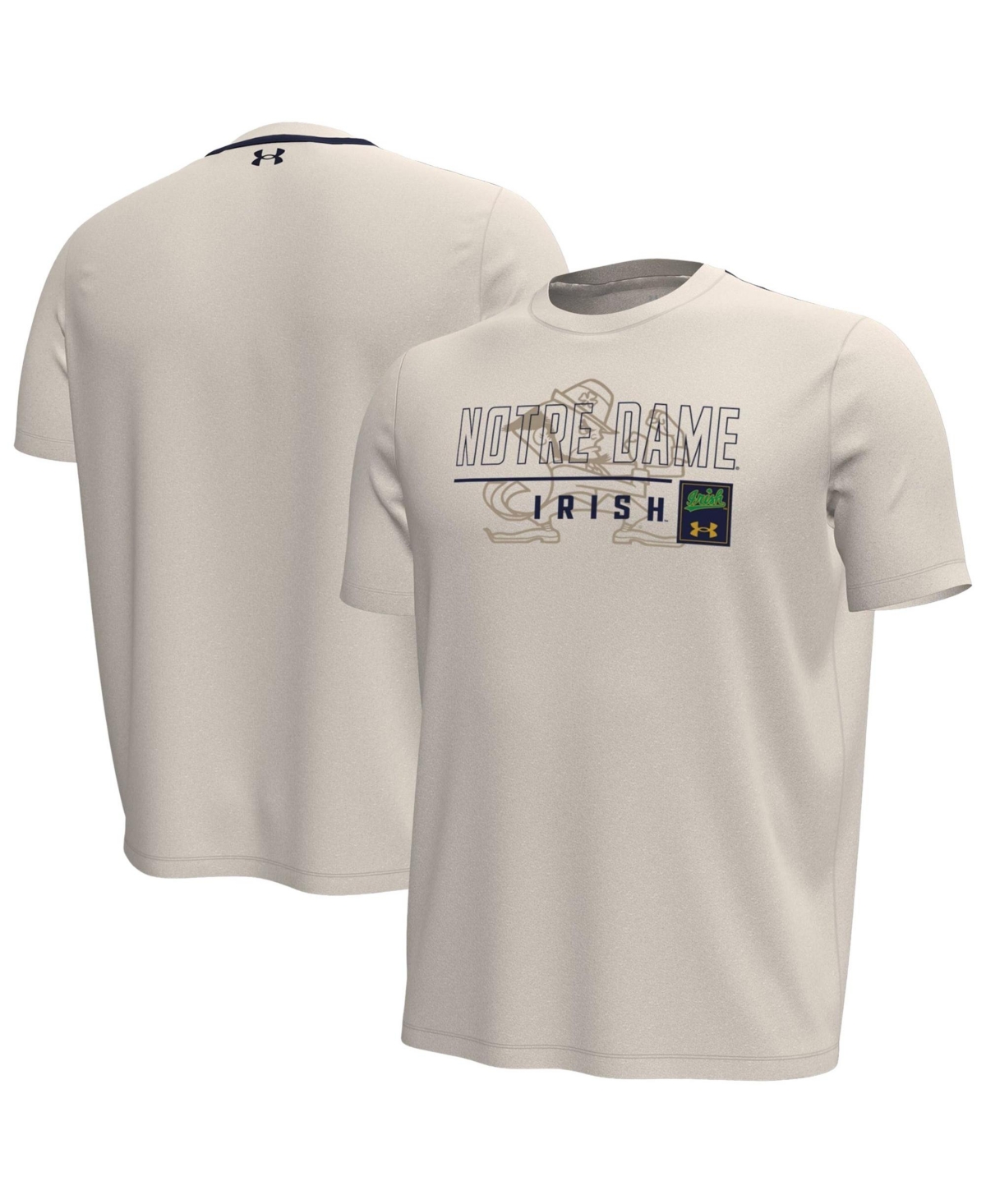 Under Armour Men's Cream Notre Dame Fighting Irish Gameday Motion Heavyweight T-Shirt - Cream