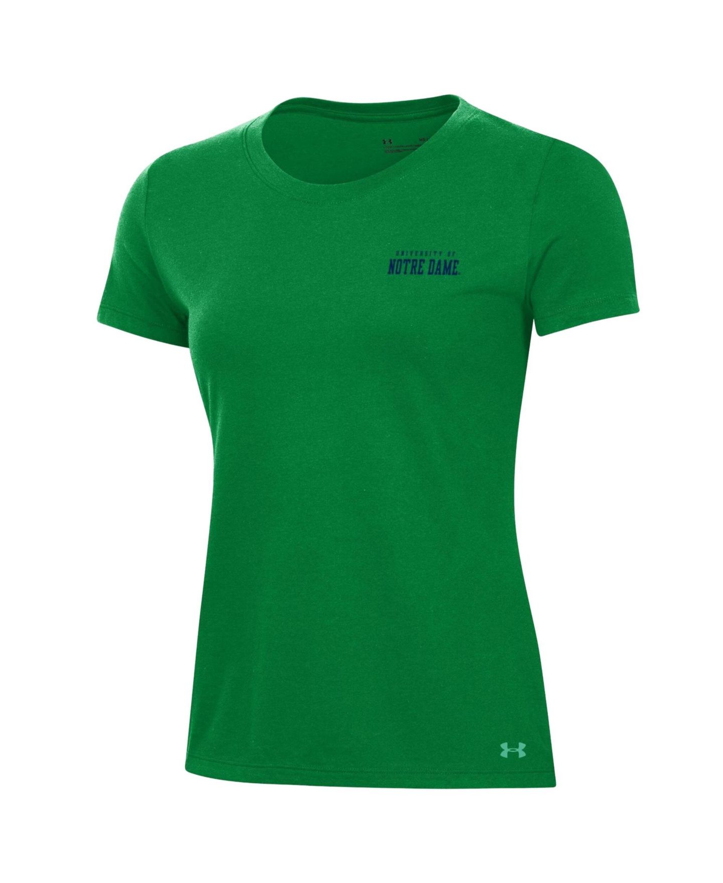 Женская футболка Under Armour Green Notre Dame Fighting Irish Performance Cotton — фото 2
