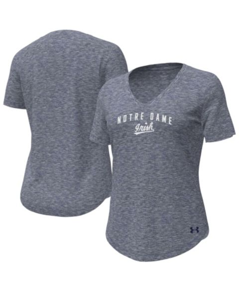Женская футболка Under Armour Navy Notre Dame Fighting Irish Breezy V-Neck