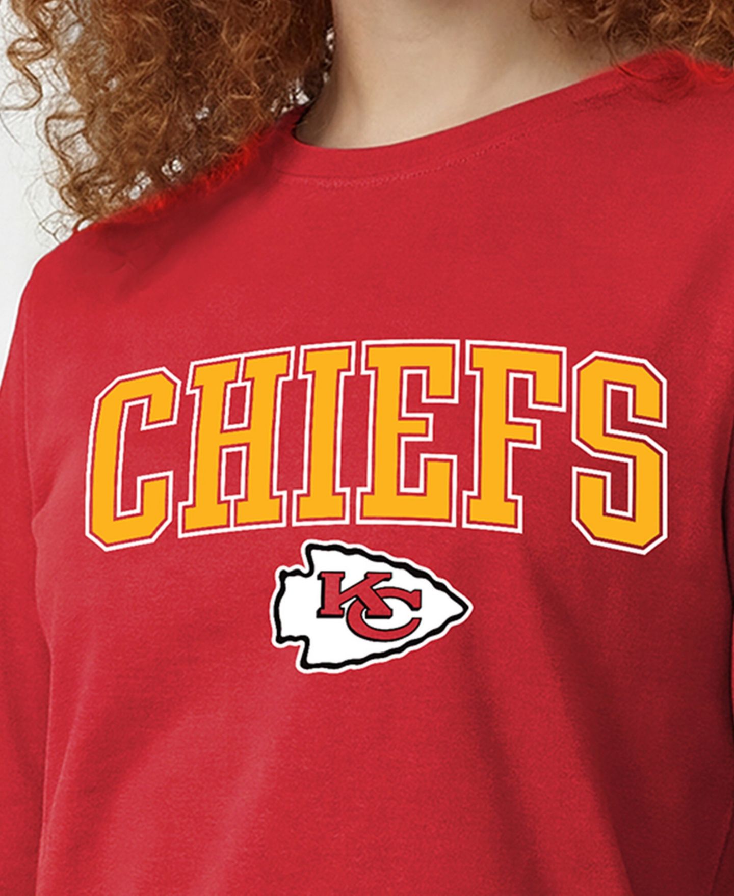 Женская футболка Champion Red Kansas City Chiefs Core Logo Long-Sleeve — фото 5