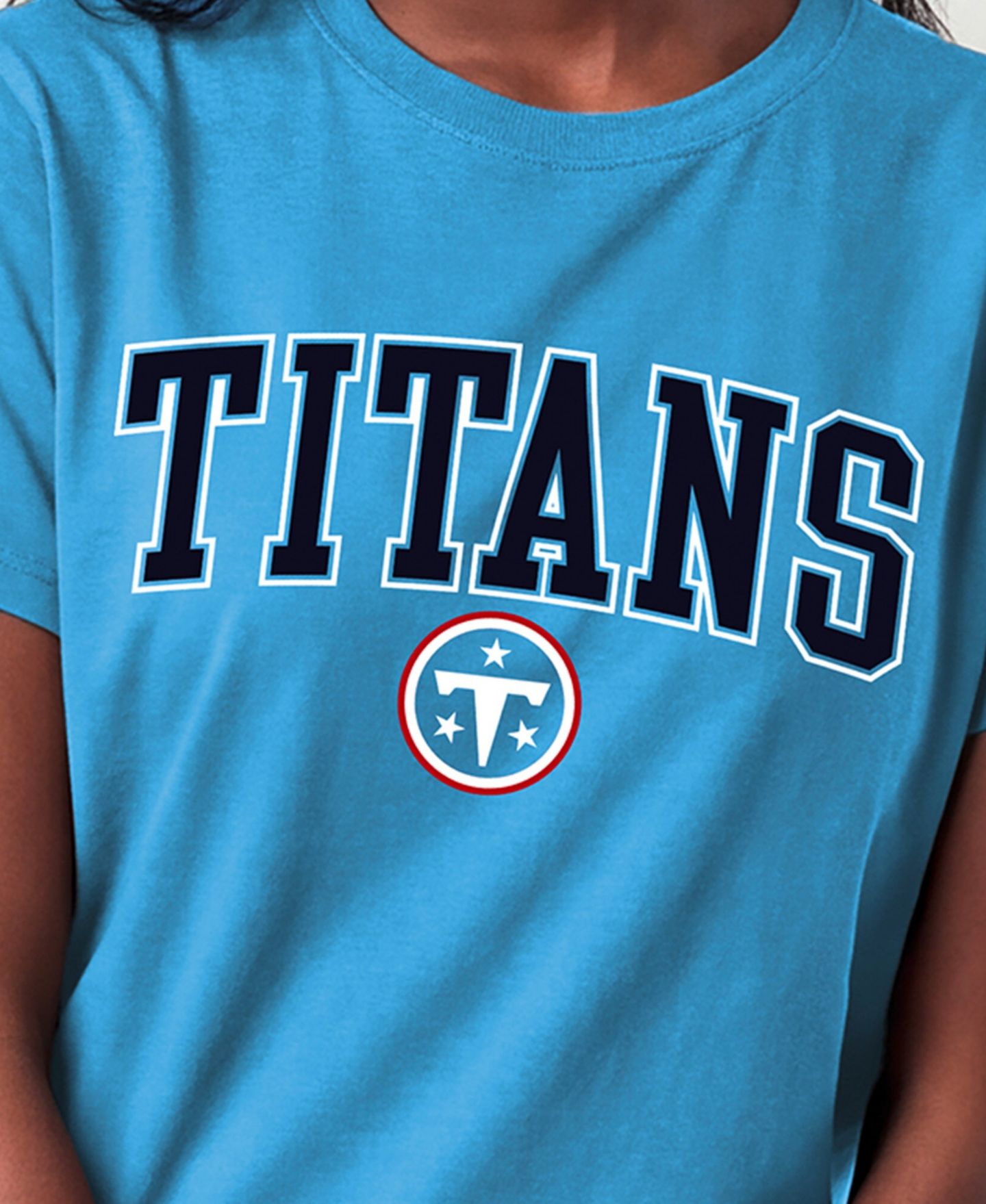 Женская футболка Champion Light Blue Tennessee Titans Arched Over Logo — фото 5