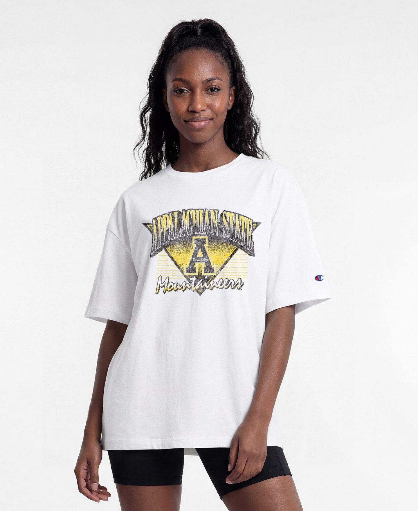 Женская футболка Champion White Appalachian State Mountaineers Retro Oversized — фото 1