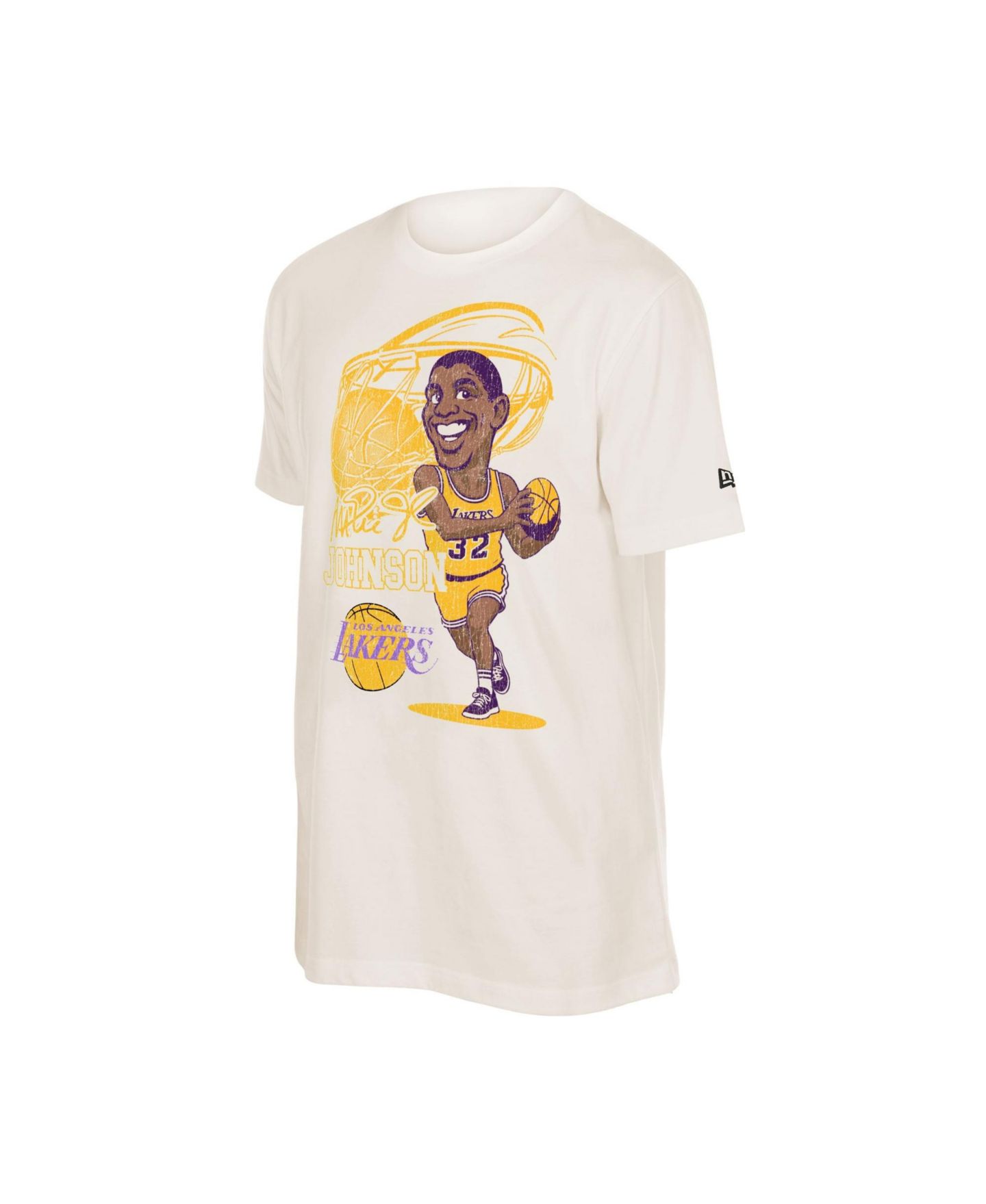 Мужская футболка New Era Magic Johnson Cream Los Angeles Lakers Player Graphic — фото 3