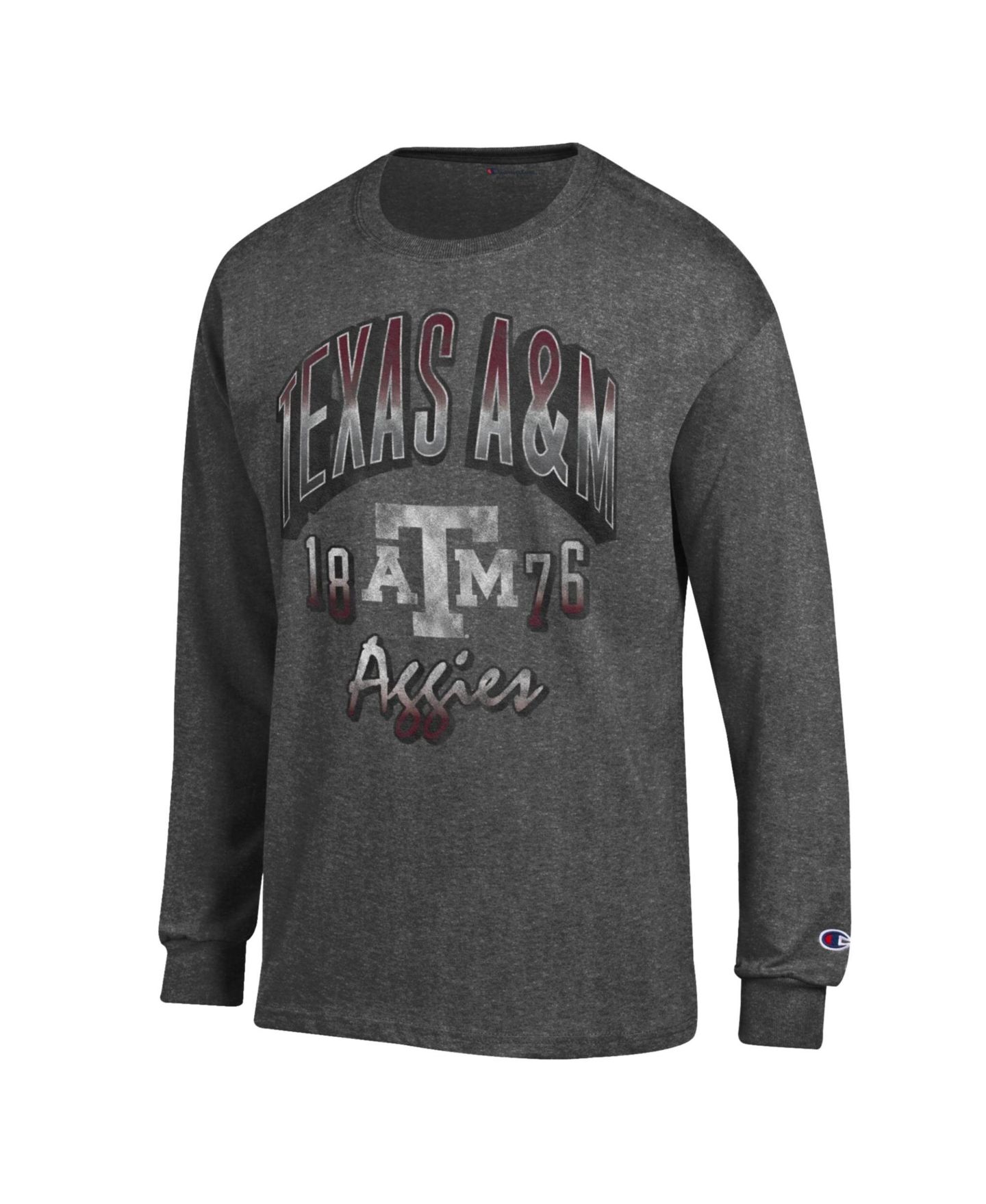 Мужская футболка Champion Heather Charcoal Texas A M Aggies Bold Long-Sleeve — фото 2
