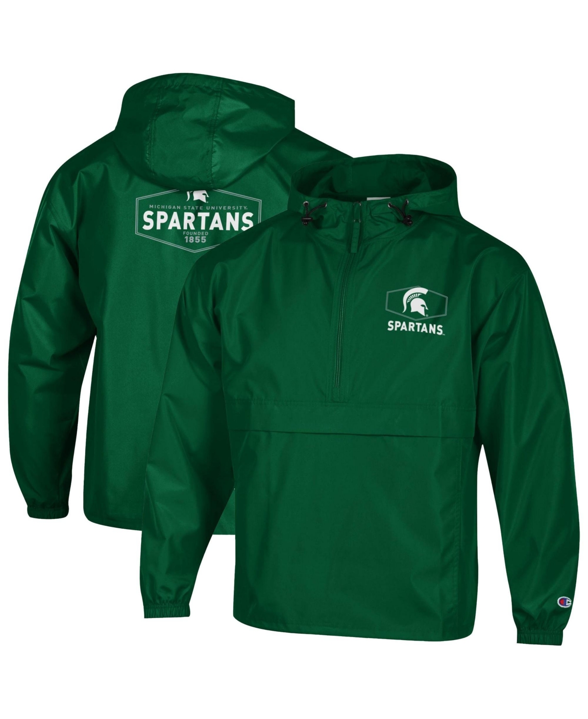 Champion Men's Green Michigan State Spartans Delay Packable Half-Zip Jacket - Green