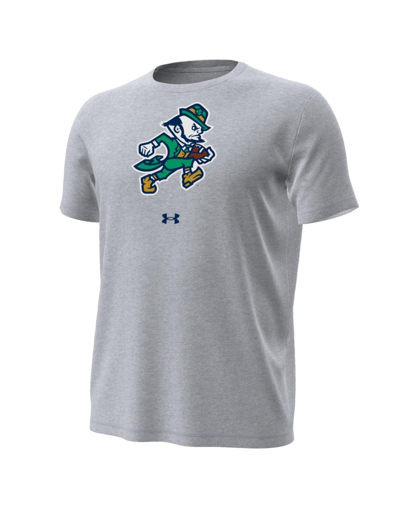 Мужская футболка Under Armour Gray Notre Dame Fighting Irish Football Leprechaun Tech Stretch — фото 2