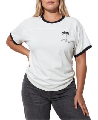 Plus Size LoveSick Oversized Boyfriend Crewneck Cotton-Knit Tee