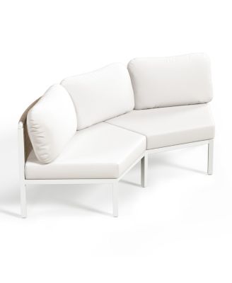 Outdoor Patio Furniture All-Weather Aluminum PE Rattan Wicker Half Round Curved Sofa Sectional Set
