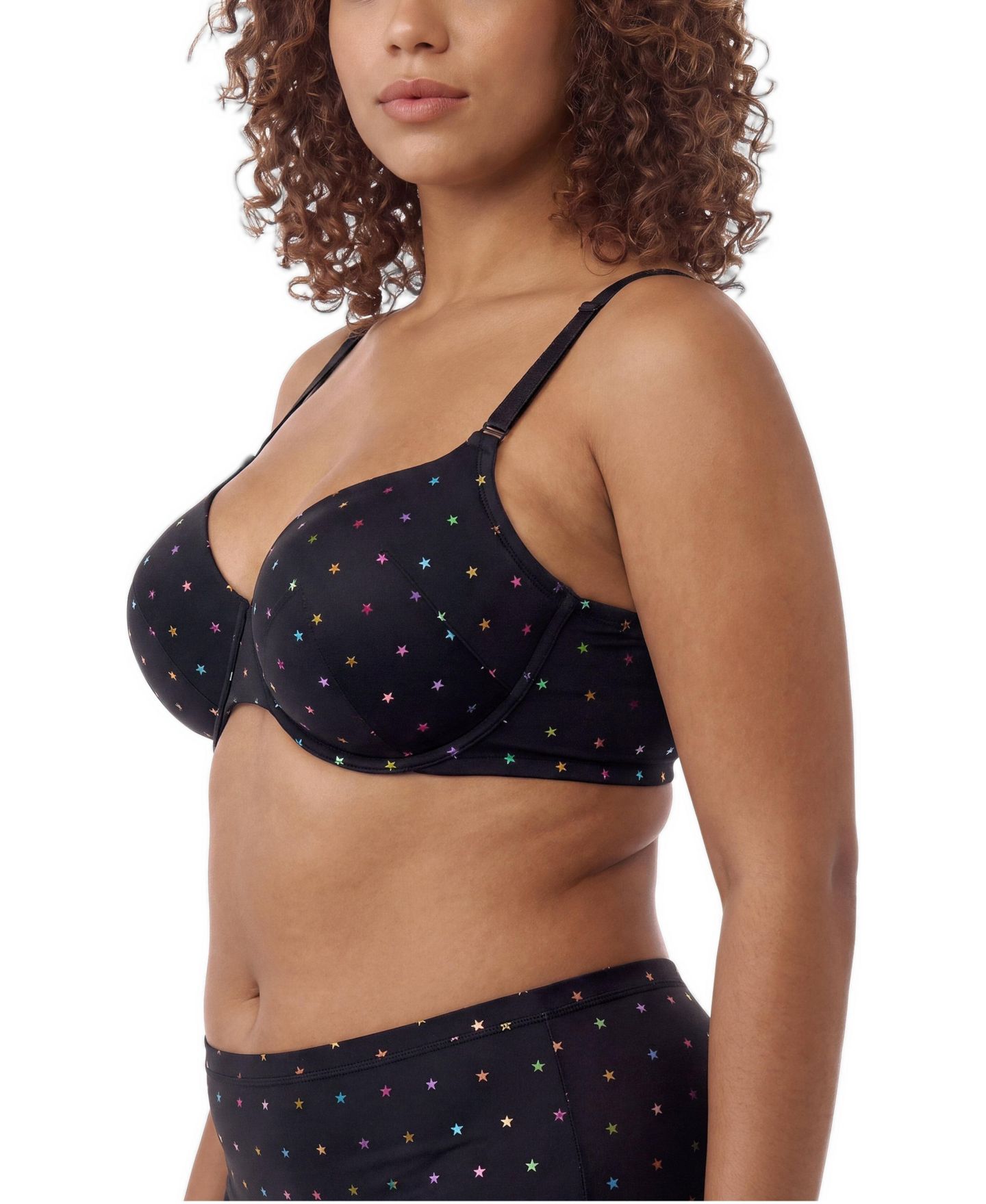 Бра Perfect, лёгкая чашка, на косточках, застёжка спереди — Torrid, цвет: Чёрный — фото 3
