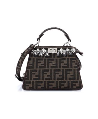 Petite Peekaboo ISeeU Bag Crystal Embellished Zucca Canvas
