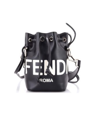 Mini Logo Mon Tresor Bucket Bag Leather