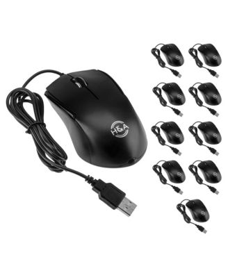 1000 DPI 3-Button Wired USB Plug and Play Mouse for USB-Enabled Devices