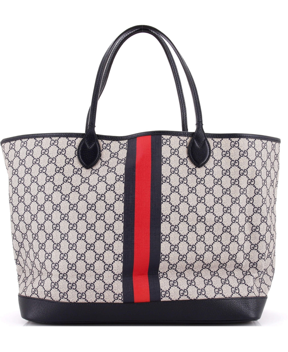 Pre-Owned Gucci Large Ophidia Open Shopping Tote Gg Coated Canvas - Blue