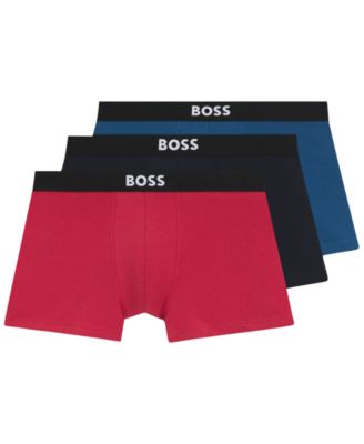 Men's Boss One Cotton-Stretch Logo Trunks, 3-Pack