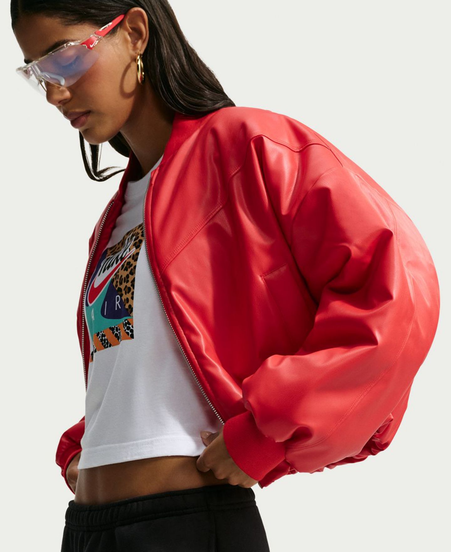 Женские брюки Nike Studio Fleece Mid-Rise Wide-Leg, цвет: Чёрный — фото 6