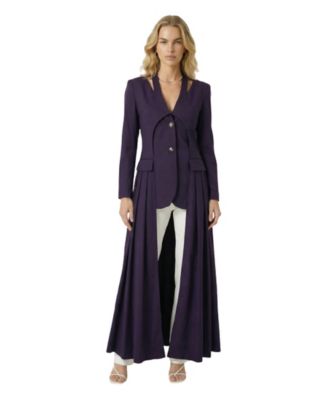 Women's Tailored Pleated Cutout Neck Blazer