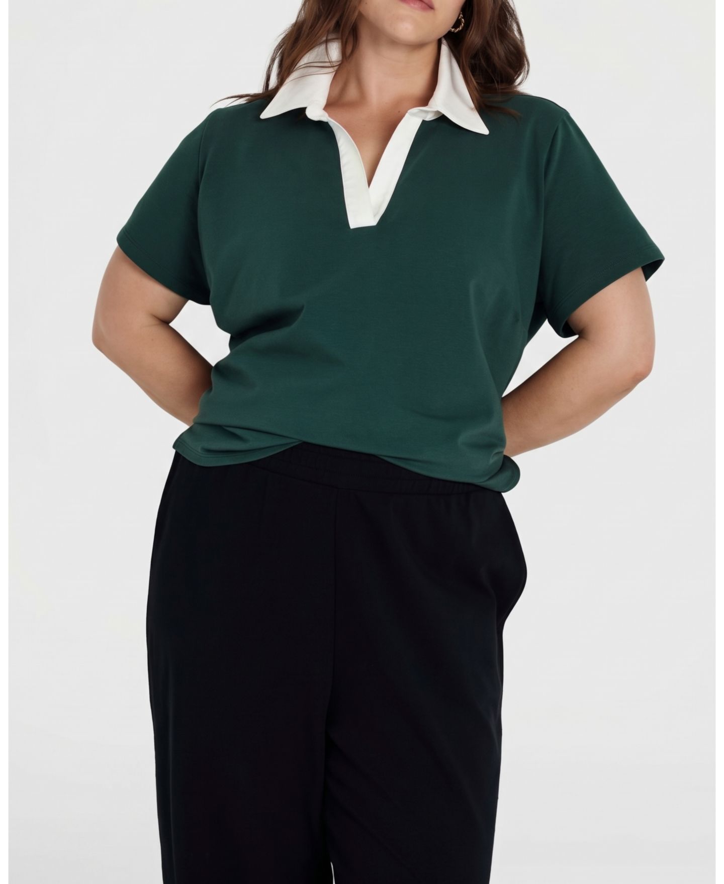 Женские брюки Universal Standard Plus Size Challenger Pull-On French Terry Straight-Leg, цвет: Чёрный — фото 4