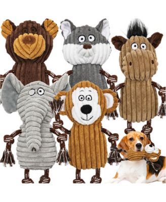 Plush Dog Toys Squeaky Value Bundle Durable Tug of War Rope Puppy Chew Set