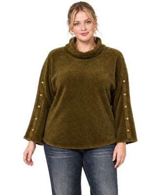 Plus Size Cozy Rib Cowl Neck Top