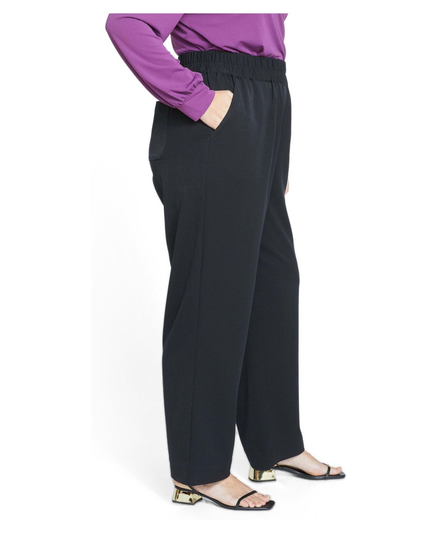 Женские брюки Universal Standard Plus Size All Day Easy, цвет: Чёрный — фото 3