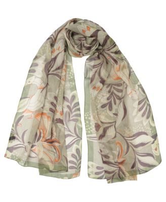 Delfina Floral-Print Silk Wrap Scarf, 27" x 70"