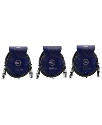 Value Series XLR M to F Professional Microphone Cable, 25 ft., 3-Pack