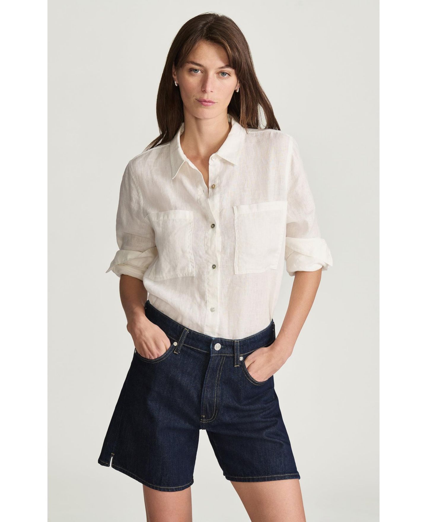 Женские шорты Mavi Jeans Siena High-Waisted Wide-Leg Denim, 7" Inseam, цвет: Джинсовый — фото 4