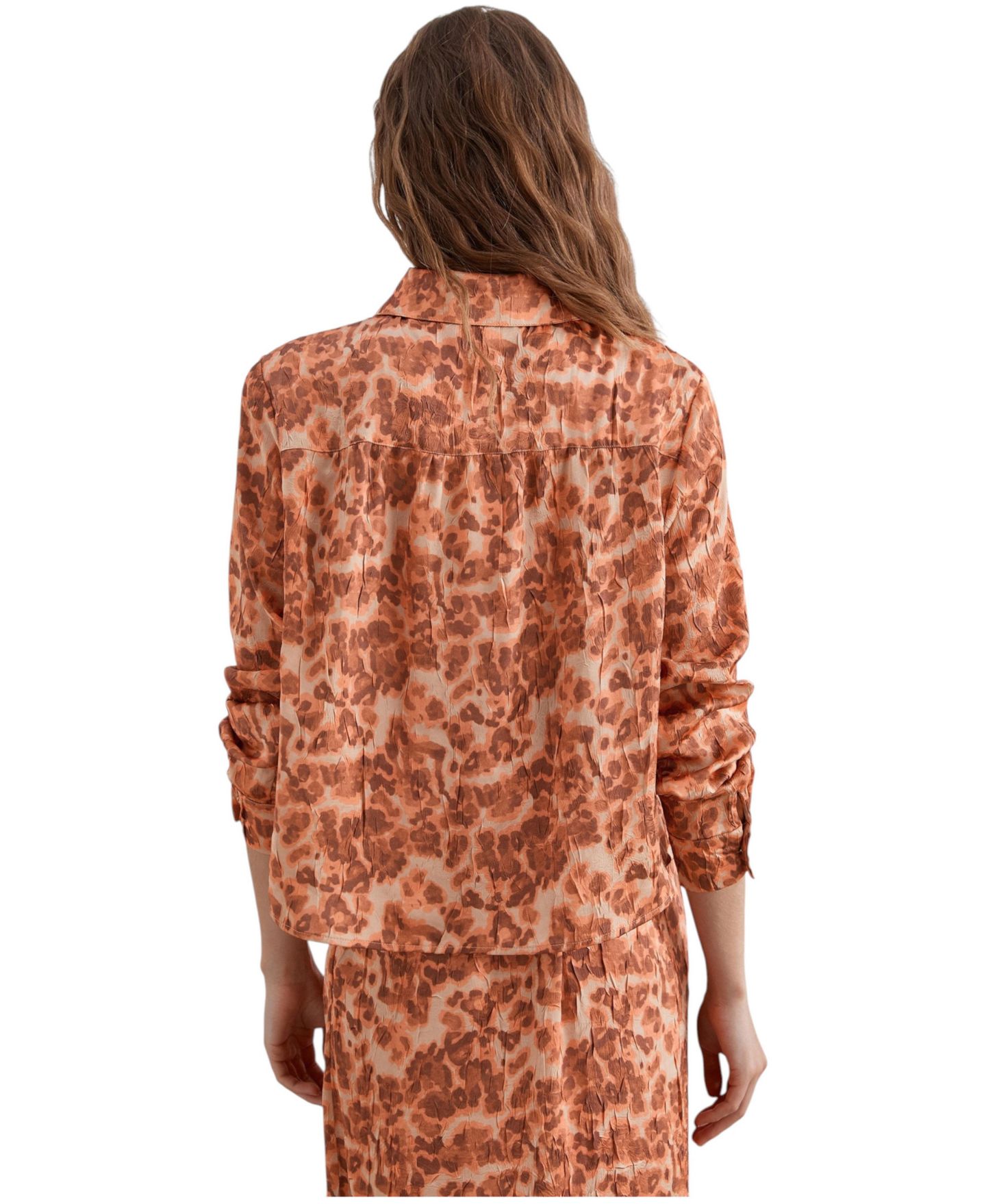 Женская рубашка Scalpers Sirtex Leo Print Long-Sleeve, цвет: Оранжевый — фото 3