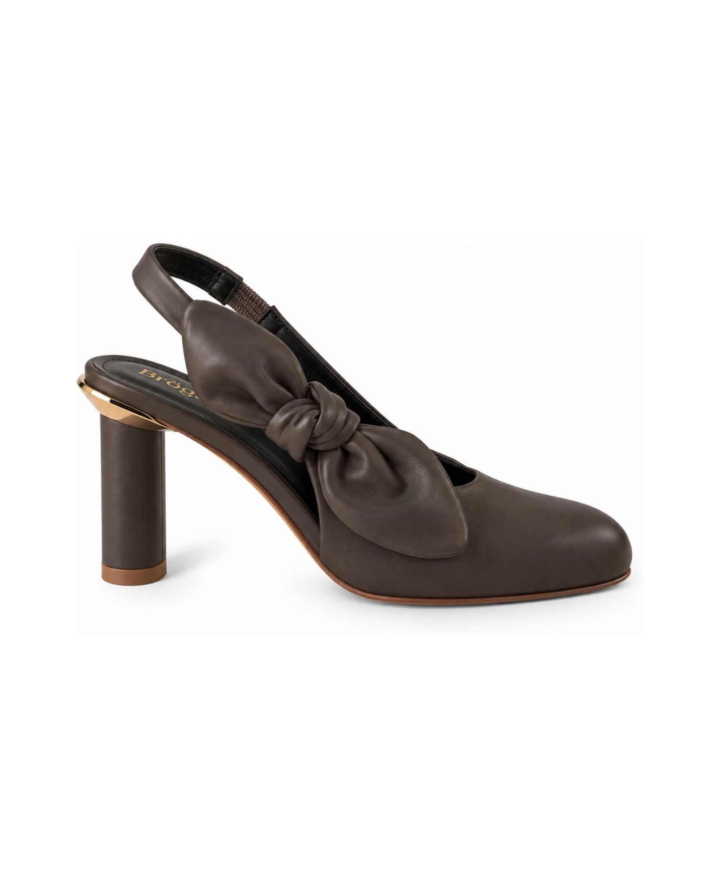 Женские туфли Bróg Una Column-Heel Round-Toe Slingback, цвет: Какао коричневый — фото 3