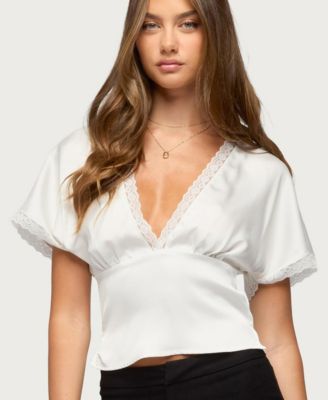 Women's Ihara Lace V-Neck Cinched-Waist Blouse