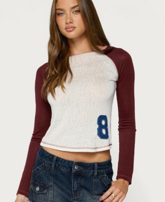 Women's Julika Colorblock Cropped Long-Sleeve Top