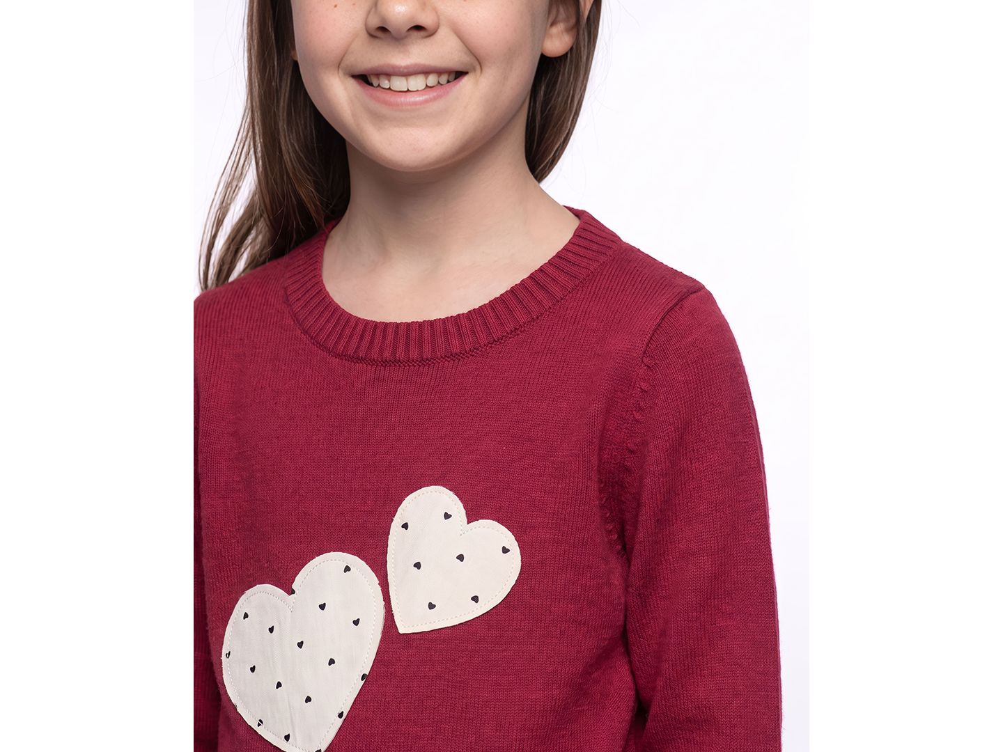 Свитер CeCe Bow and Heart Crewneck для девочек, цвет: Средний красный — фото 8