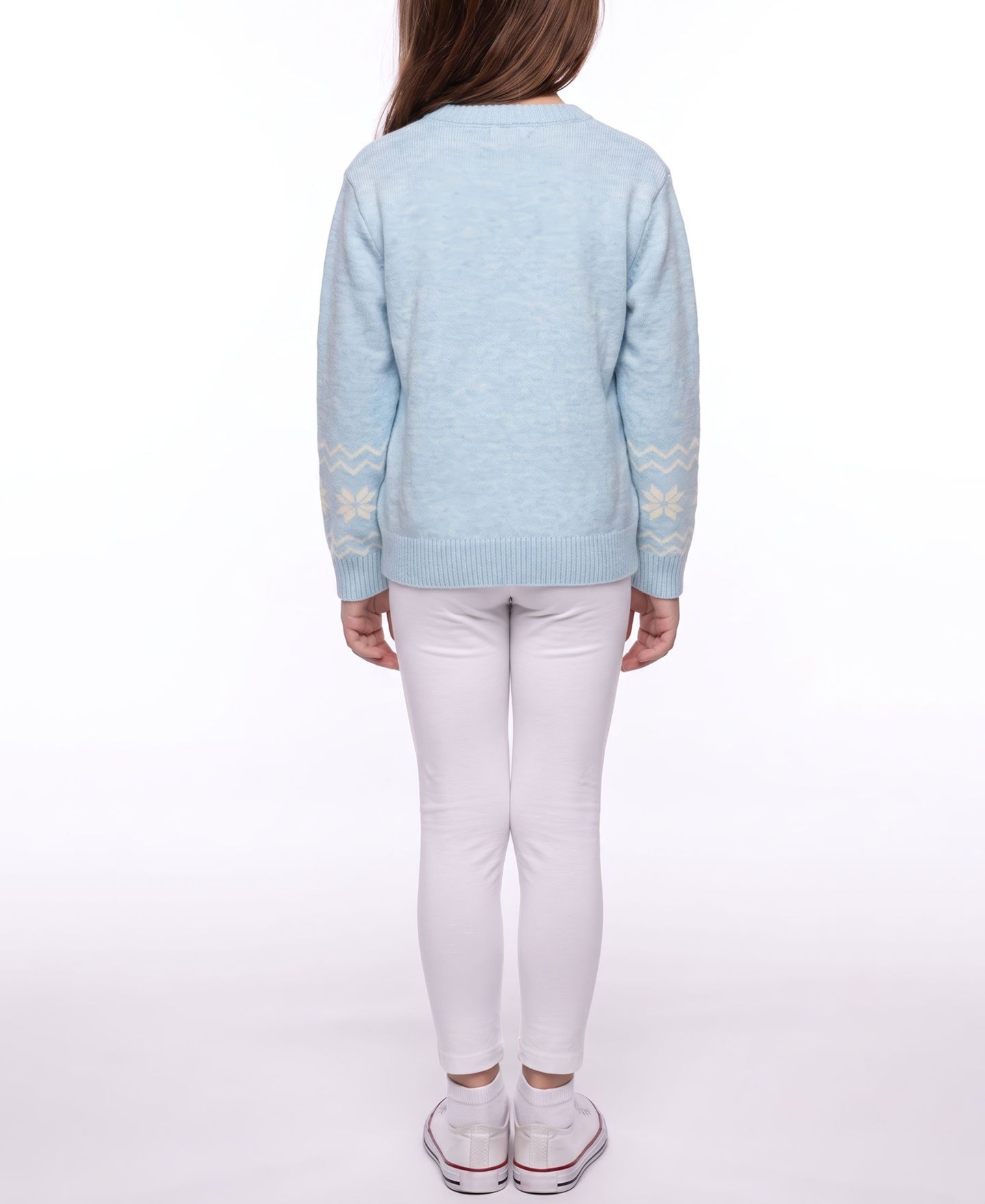 Свитер CeCe Reindeer Crewneck Long-Sleeve для девочек, цвет: Средний синий — фото 4