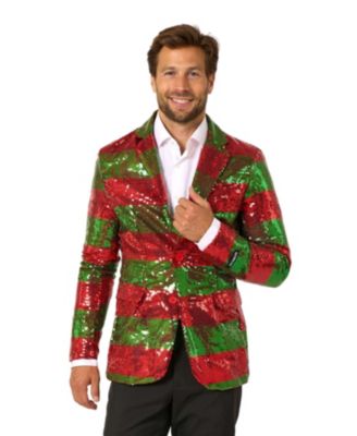 Men's Single-Button Sequin Modern Tailored Fit Blazer