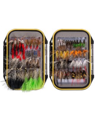 96 Piece Hand Tied Fishing Kit with Storage Box Assorted Dry Wet Streamers Popper