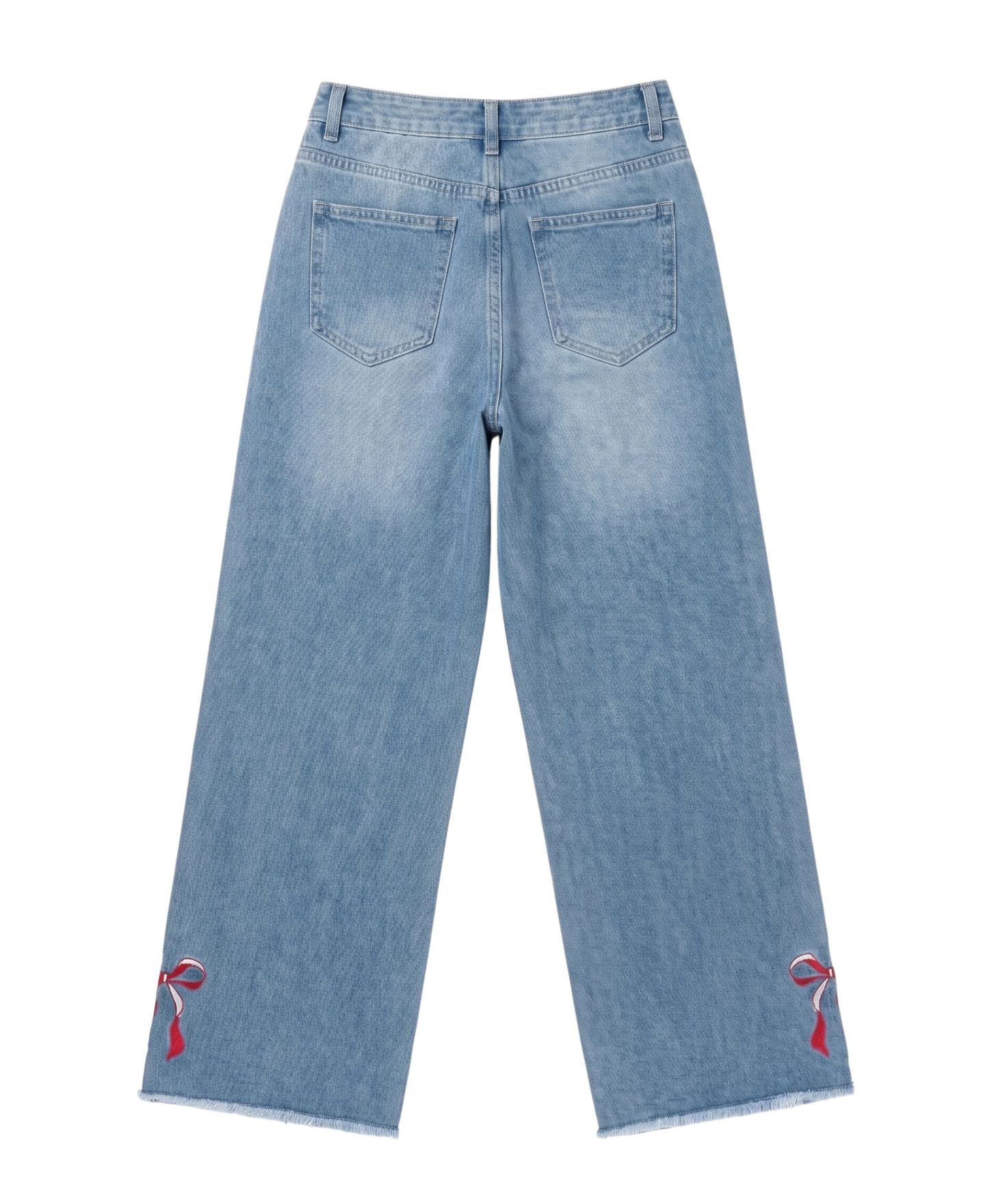 Джинсы With Jules Wide-Leg High-Waisted Embroidered Denim для девочек, цвет: Светлая варка — фото 2