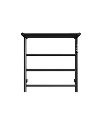3-Bar Heated Towel Rack with Top Shelf Wall Mounted Towel Warmer Polished 304 Stainless Steel with Intelligent Touch Screen Timer for Bathroom