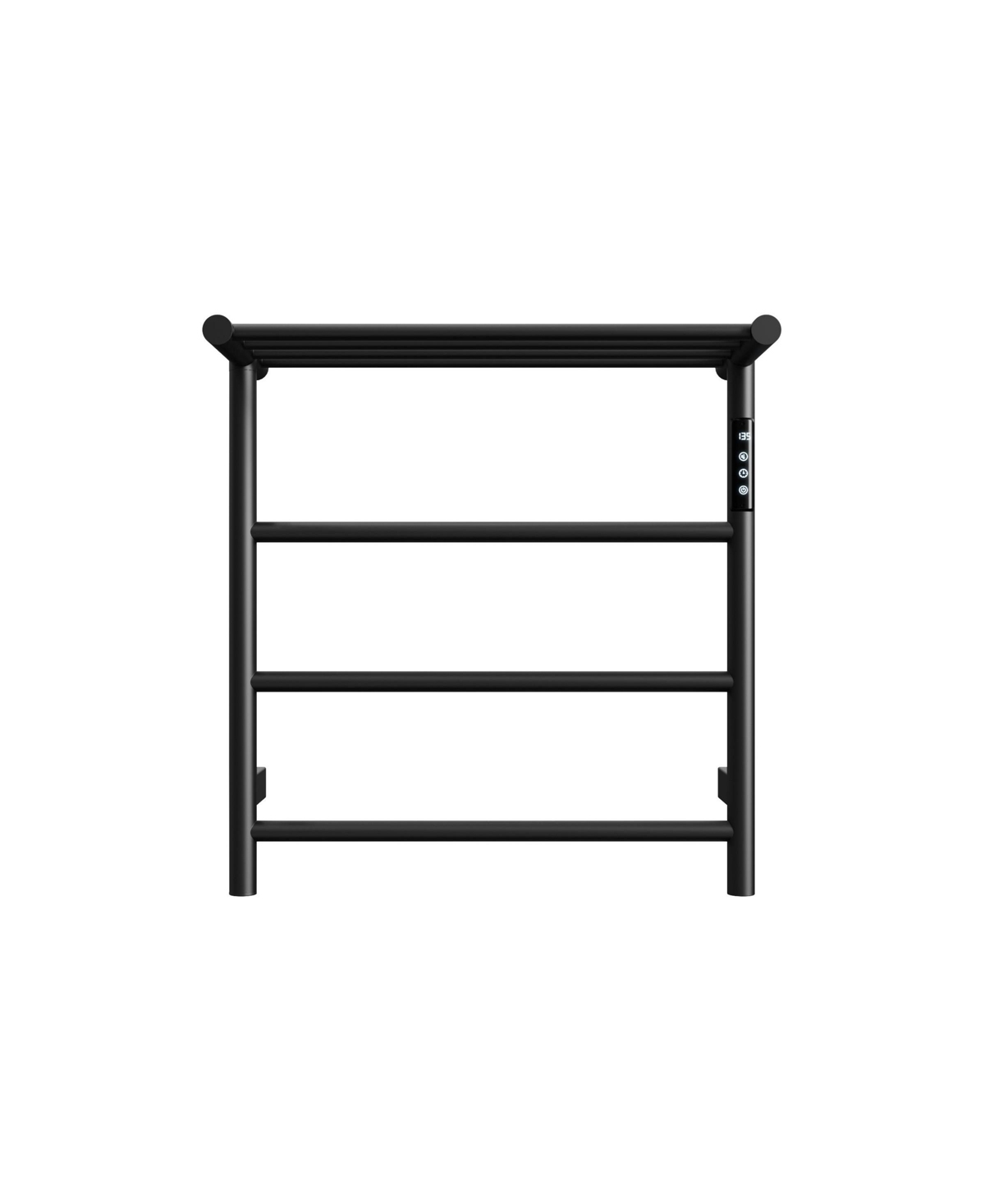 Phying 3-Bar Heated Towel Rack with Top Shelf Wall Mounted Towel Warmer Polished 304 Stainless Steel with Intelligent Touch Screen Timer for Bathroom