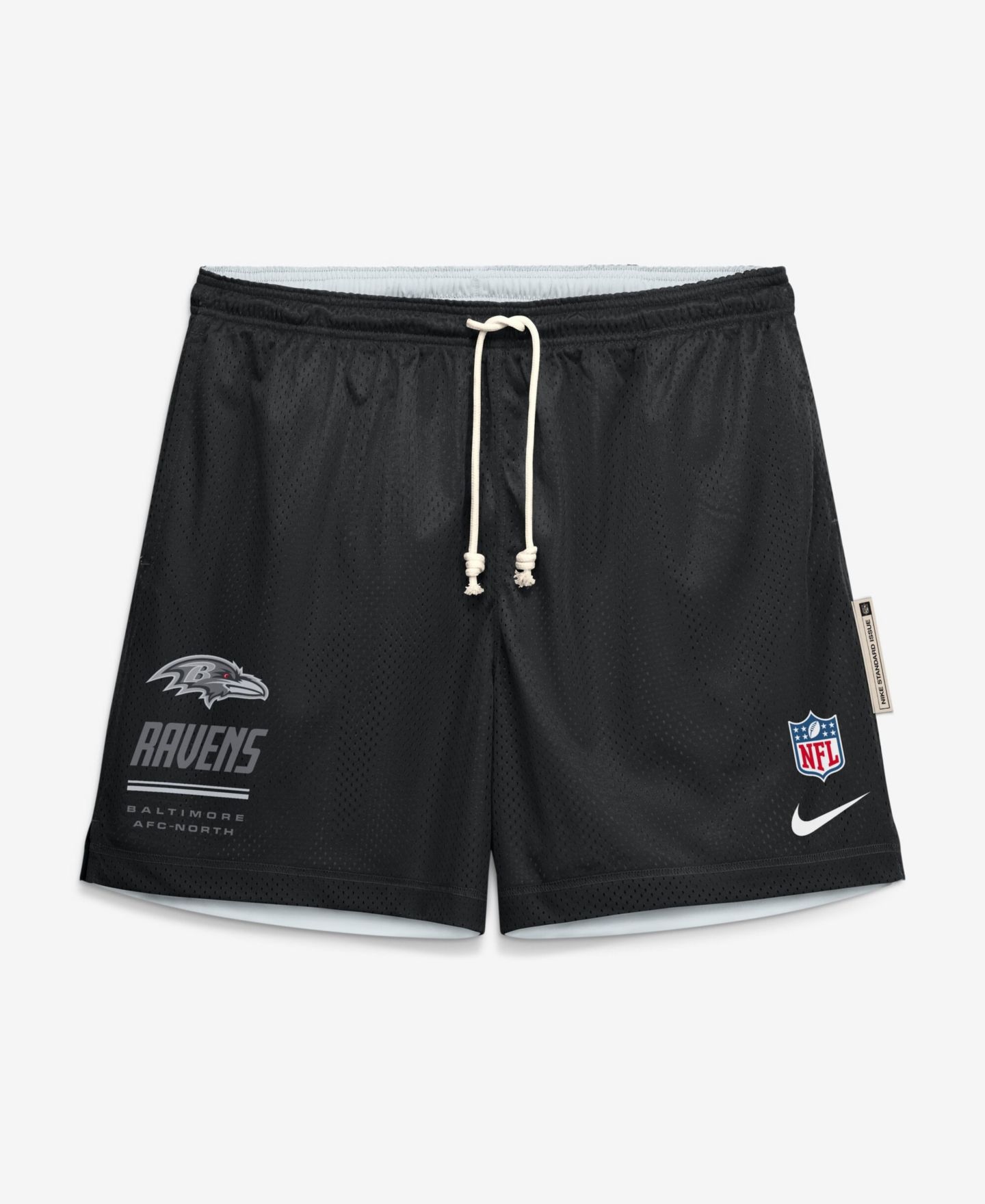 Мужские шорты Nike Black/Platinum Baltimore Ravens Sideline Standard Issue Dri-FIT Reversible — фото 5