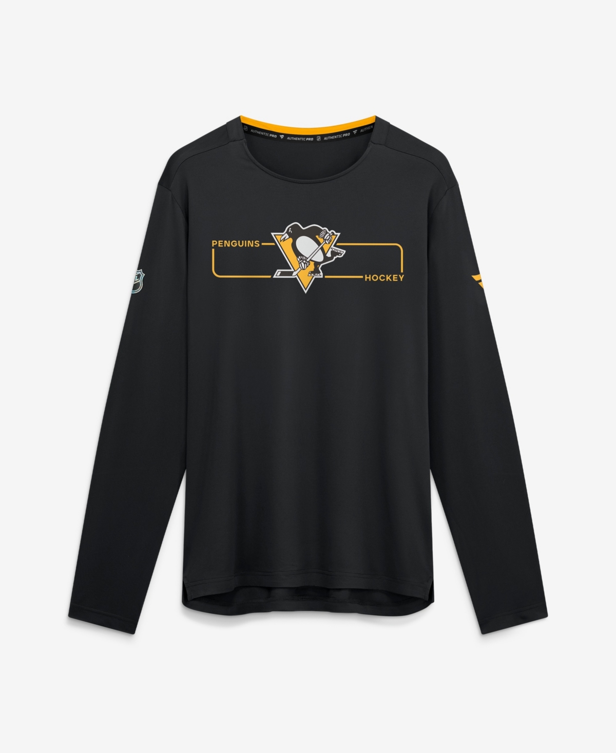 Fanatics Men's Black Pittsburgh Penguins Authentic Pro Rink Tech Long-Sleeve T-Shirt - Black, Black
