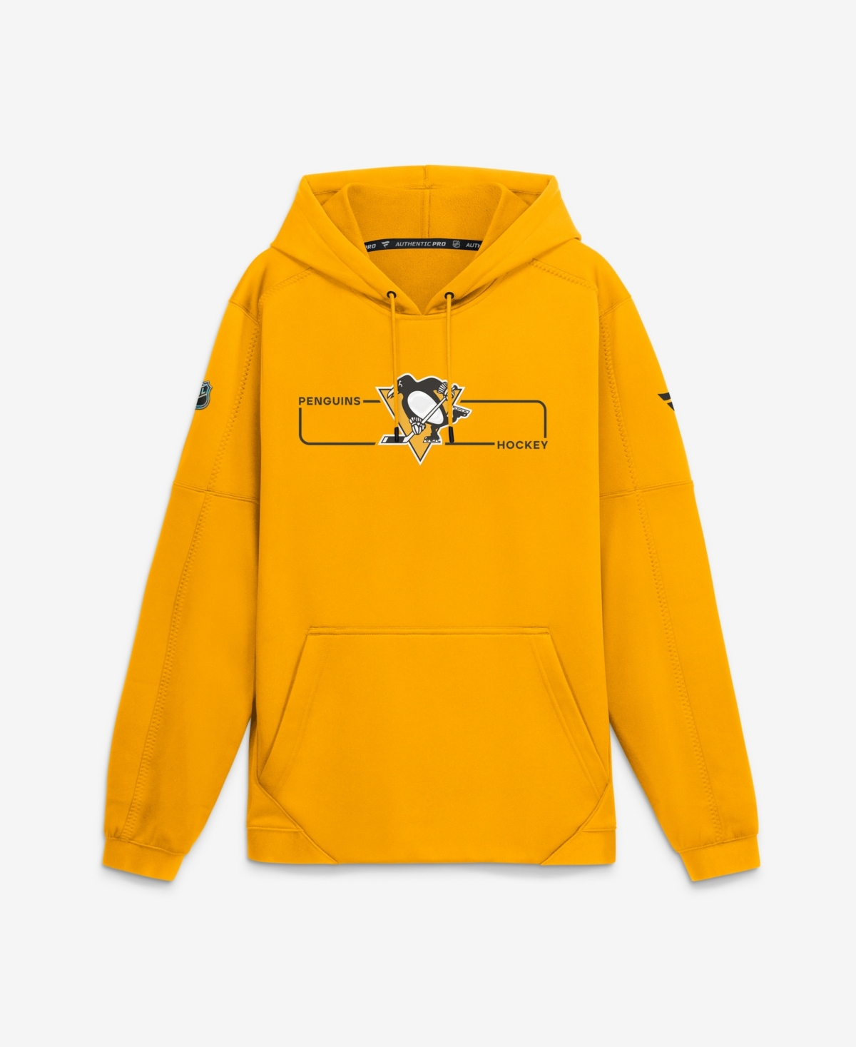 Fanatics Men's Gold Pittsburgh Penguins Authentic Pro Rink Fleece Pullover Hoodie - Gold